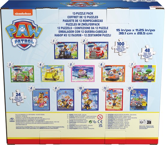 Paw Patrol Puzzelpack 5x24 + 5x48 + 2x100 Stukjes