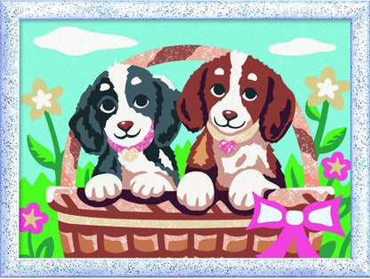 Ravensburger CreArt Schilderen op Nummer Honden in Mandje