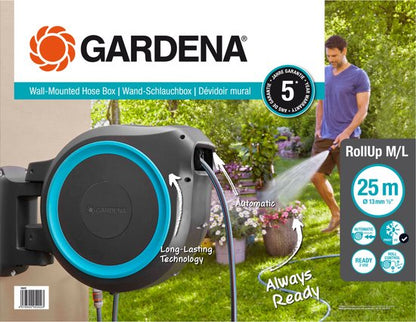 Gardena Wand-slangenbox auto RollUp 25m