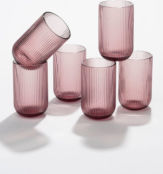 Merlot drinkglas set van 6 450ml Roze/Paars