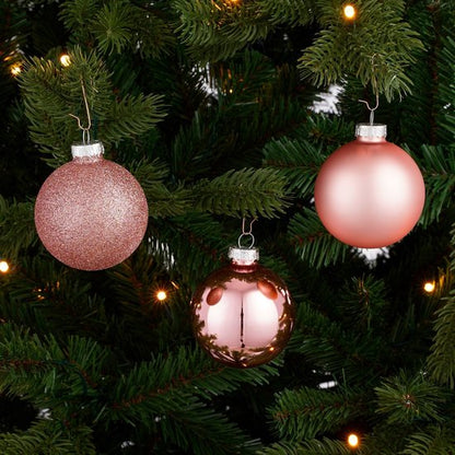 Kerstbal set 26 Glass baubles Roze