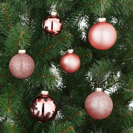 Kerstbal set 26 Glass baubles Roze
