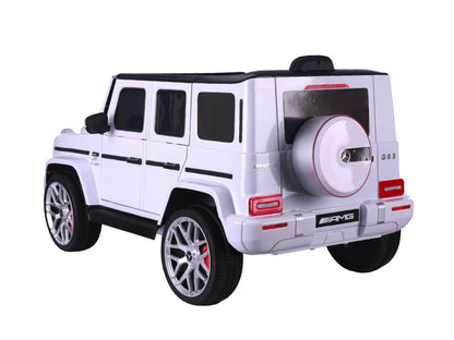 Mercedes G63, Kinderauto Met Lithium Accu, Rubberen Banden, Leder Zitje