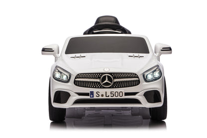 Mercedes Sl500, 12 Volt Elektrische Kinderauto Met Een Lithium Accu, Rubberen Banden, Leder Zitje En Meer!