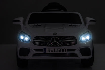 Mercedes Sl500, 12 Volt Elektrische Kinderauto Met Een Lithium Accu, Rubberen Banden, Leder Zitje En Meer!