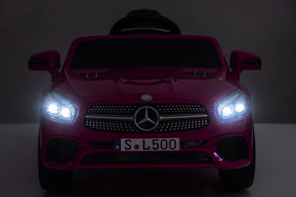 Mercedes Sl500, 12 Volt Elektrische Kinderauto Met Een Lithium Accu, Rubberen Banden, Leder Zitje En Meer!