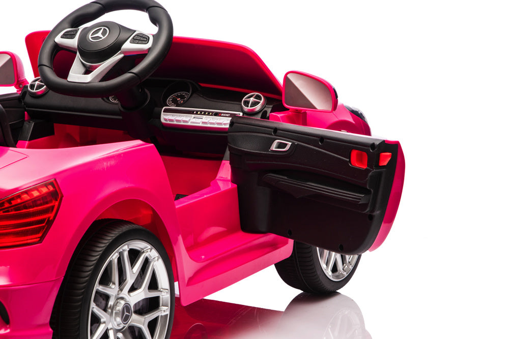Mercedes Sl500, 12 Volt Elektrische Kinderauto Met Een Lithium Accu, Rubberen Banden, Leder Zitje En Meer!