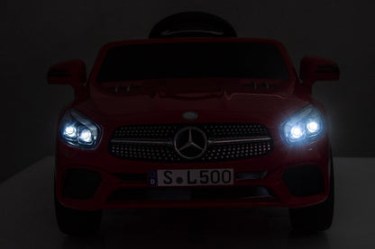 Mercedes Sl500, 12 Volt Elektrische Kinderauto Met Een Lithium Accu, Rubberen Banden, Leder Zitje En Meer!