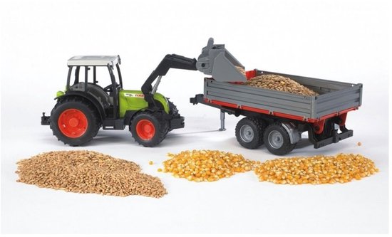 Bruder 2112 Claas Nectis 267 F met Voorlader + Aanhanger 65,5x12,9x15 cm