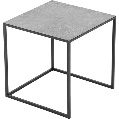 Set van 2 metalen Bijzettafels vierkant 40 x 40 x 40cm Zwart/Zilver