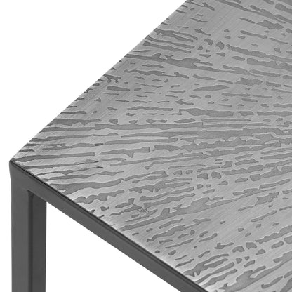 Set van 2 metalen Bijzettafels vierkant 40 x 40 x 40cm Zwart/Zilver