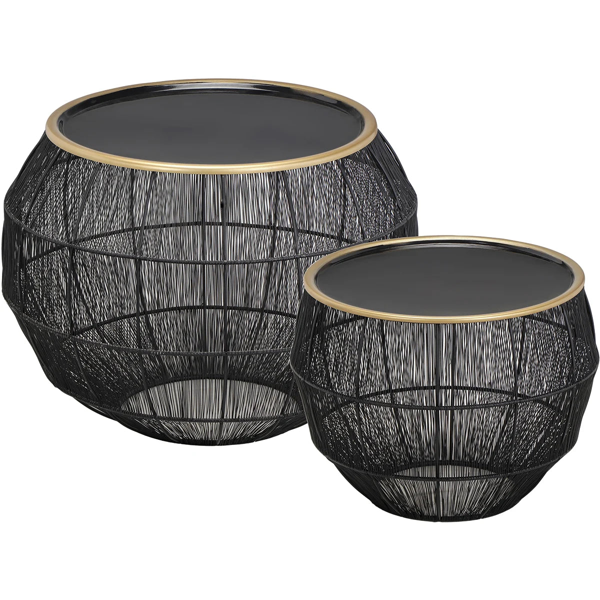 Set van 2 ronde bijzettafels Metaal