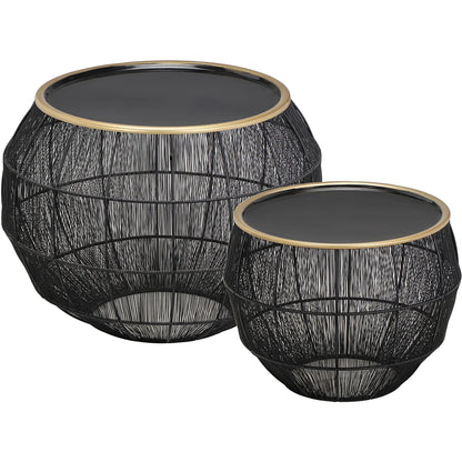 Set van 2 ronde bijzettafels Metaal