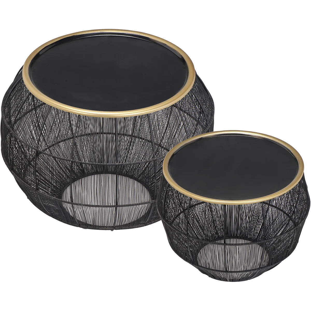 Set van 2 ronde bijzettafels Metaal