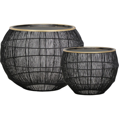 Set van 2 ronde bijzettafels Metaal