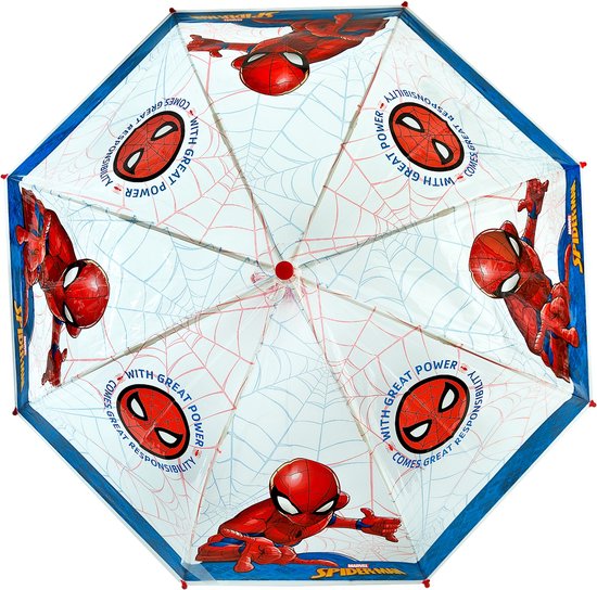 Spiderman Kinderparaplu 69 cm Blauw/Rood/Transparant