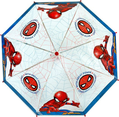 Spiderman Kinderparaplu 69 cm Blauw/Rood/Transparant