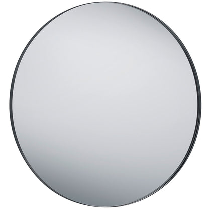 Wandspiegel rond 80cm Metaal Zwart