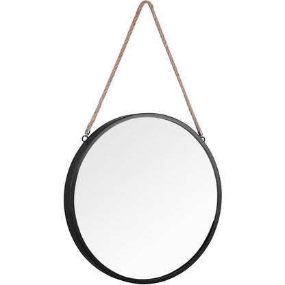 Wandspiegel Ø40cm Zwart