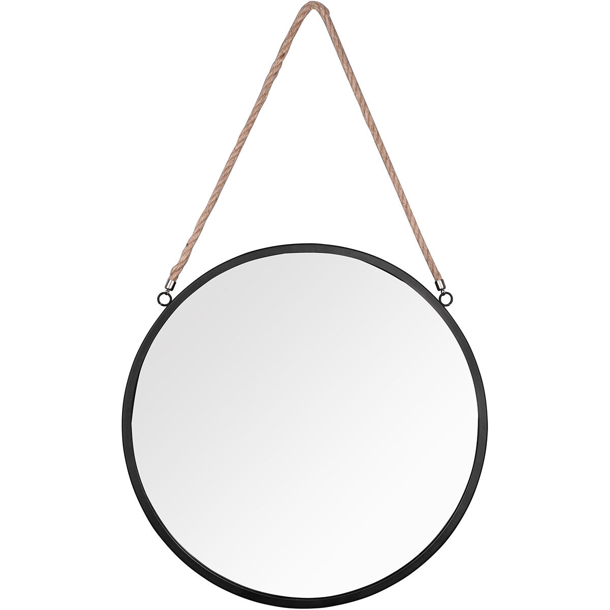 Wandspiegel Ø40cm Zwart