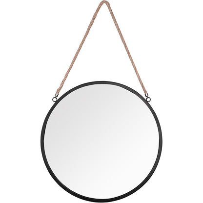 Wandspiegel Ø40cm Zwart