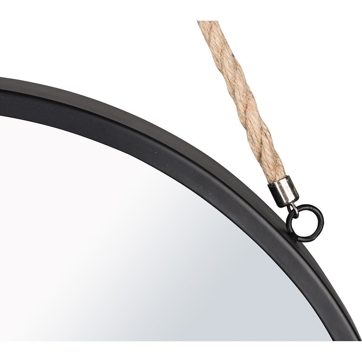 Wandspiegel Ø40cm Zwart
