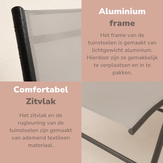 Tuinstoelen Set Santiago Grijs/Zwart
