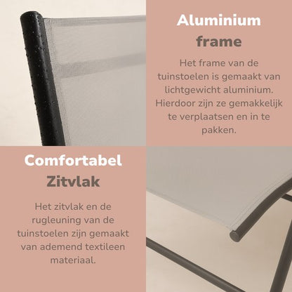 Tuinstoelen Set Santiago Grijs/Zwart