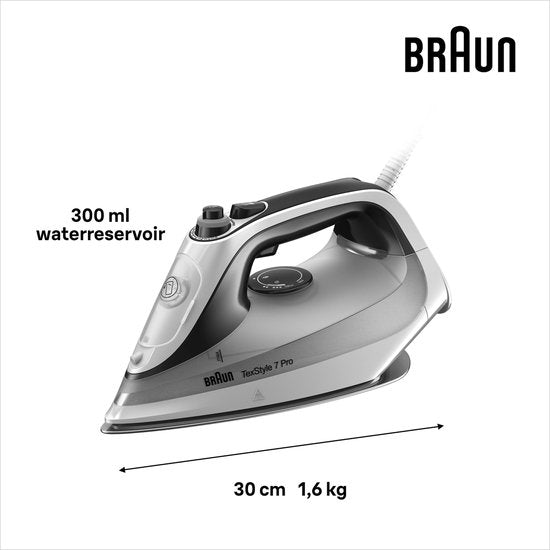 Braun SI7149WB WT/ZW TexStyle7 Pro Stoomstrijkijzer Zwart/Wit