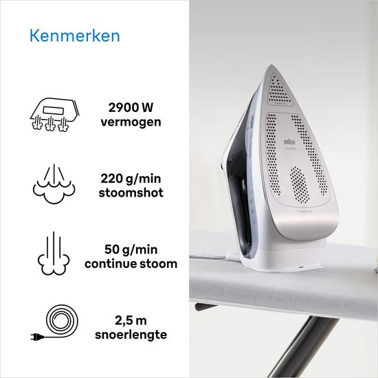 Braun SI7149WB WT/ZW TexStyle7 Pro Stoomstrijkijzer Zwart/Wit