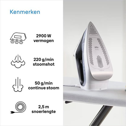 Braun SI7149WB WT/ZW TexStyle7 Pro Stoomstrijkijzer Zwart/Wit