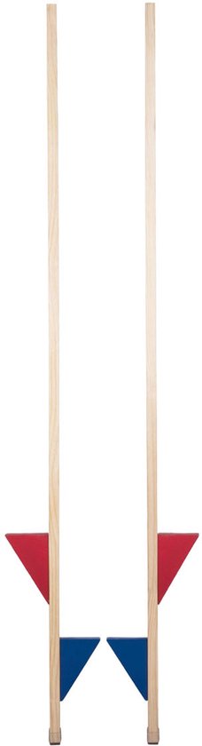 Houten stelten met gekleurde voetsteun set van 2
