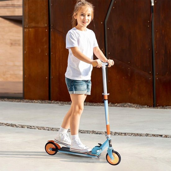 Xq Max Opvouwbare Step Met Voetrem - Blauw Met Oranje
