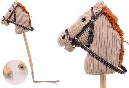 Johntoy Stokpaardje + geluid 80cm bruin
