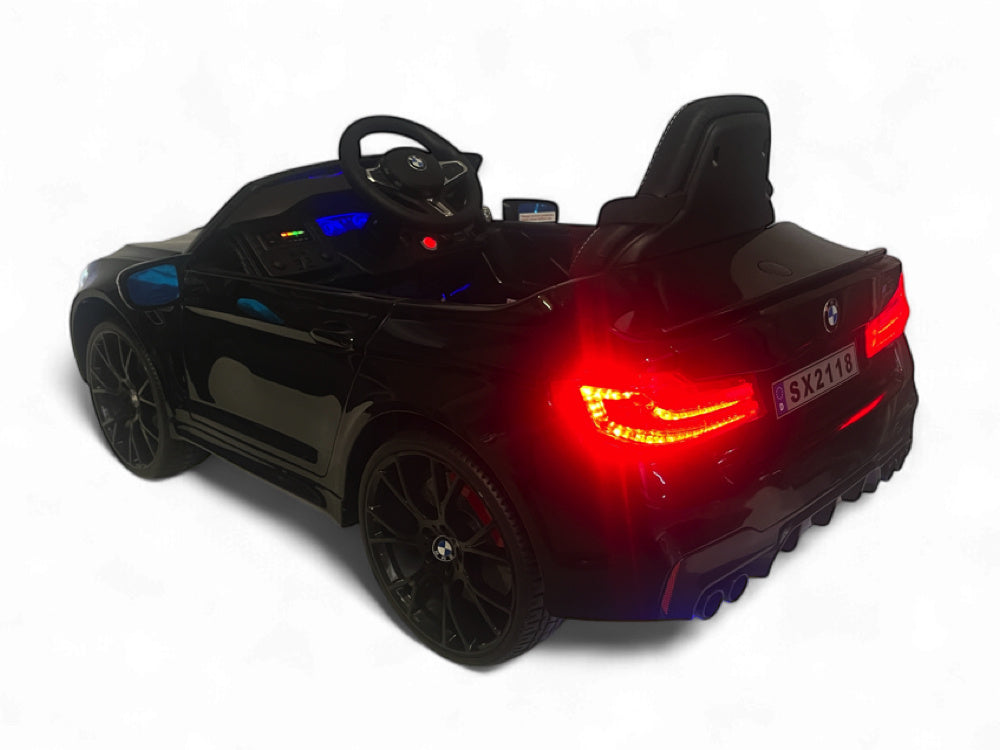 Bmw M5,Lithium, Leder Zitje, Rubberen Banden, Kinder Accu Auto!