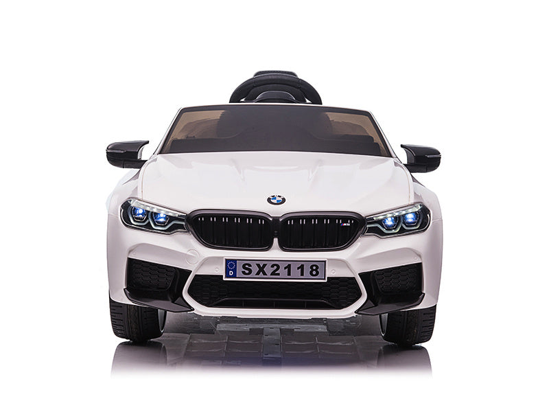 Bmw M5,Lithium, Leder Zitje, Rubberen Banden, Kinder Accu Auto!