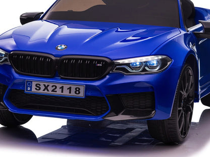 Bmw M5,Lithium, Leder Zitje, Rubberen Banden, Kinder Accu Auto!