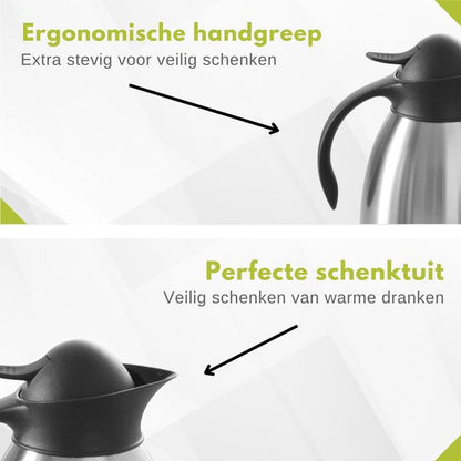 Hendi Thermoskan dubbelwandig 1,5L zwart