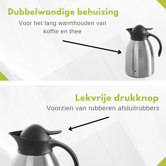 Hendi Thermoskan dubbelwandig 1,5L zwart
