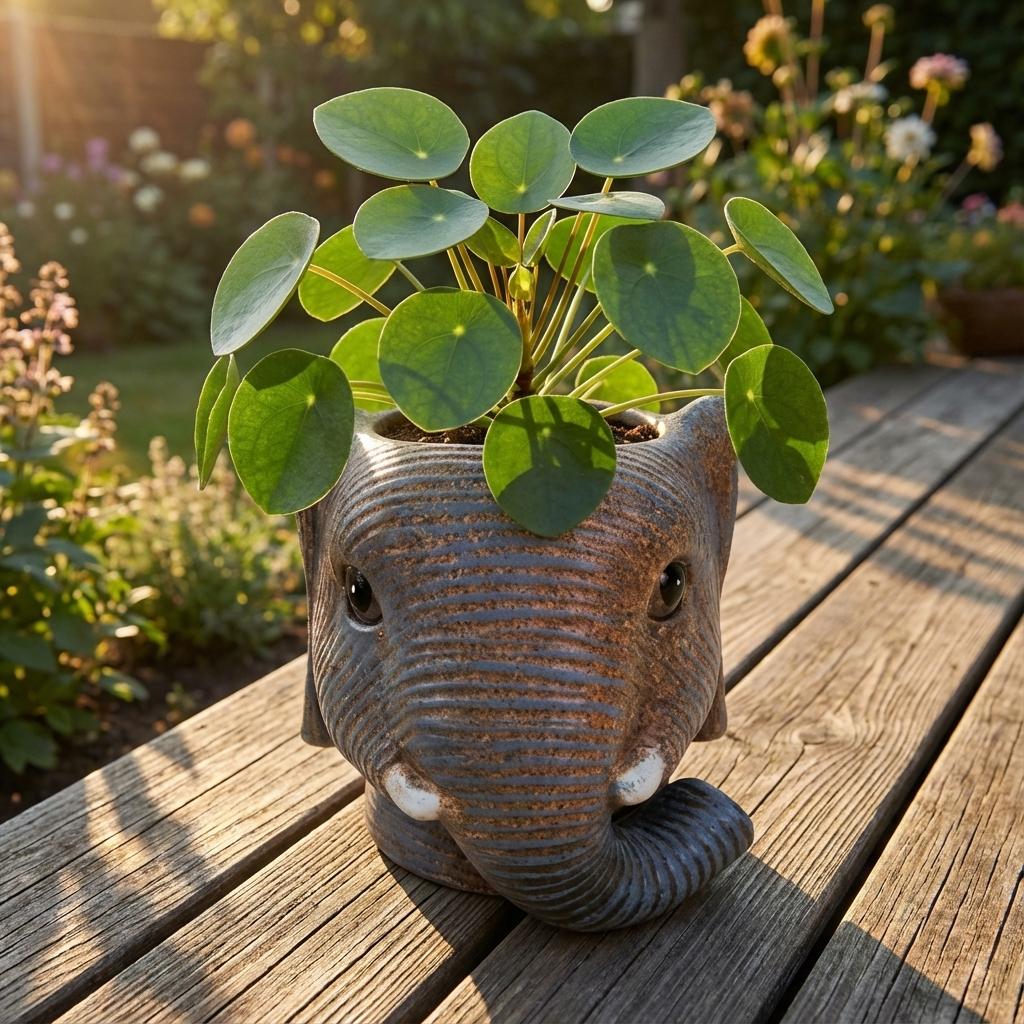 Planter Olifant D11/12X10Cm - Grijs
