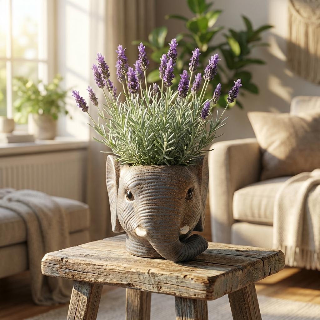 Planter Olifant D11/12X10Cm - Grijs