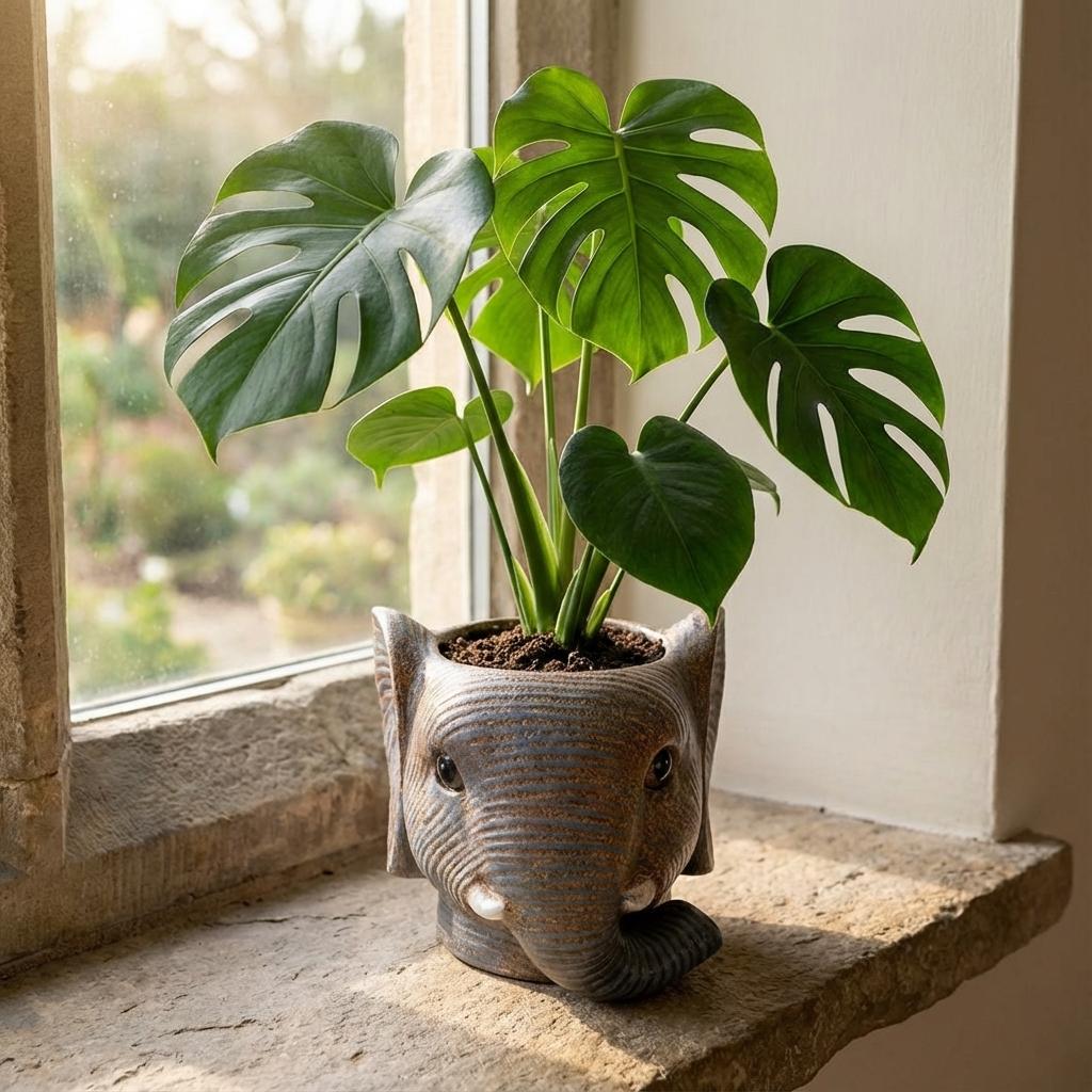Planter Olifant D11/12X10Cm - Grijs