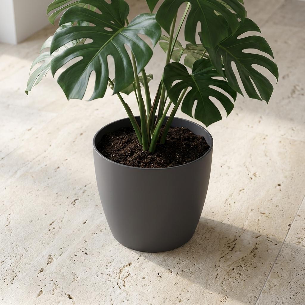 Elho Brussels Rond 25Cm Antraciet