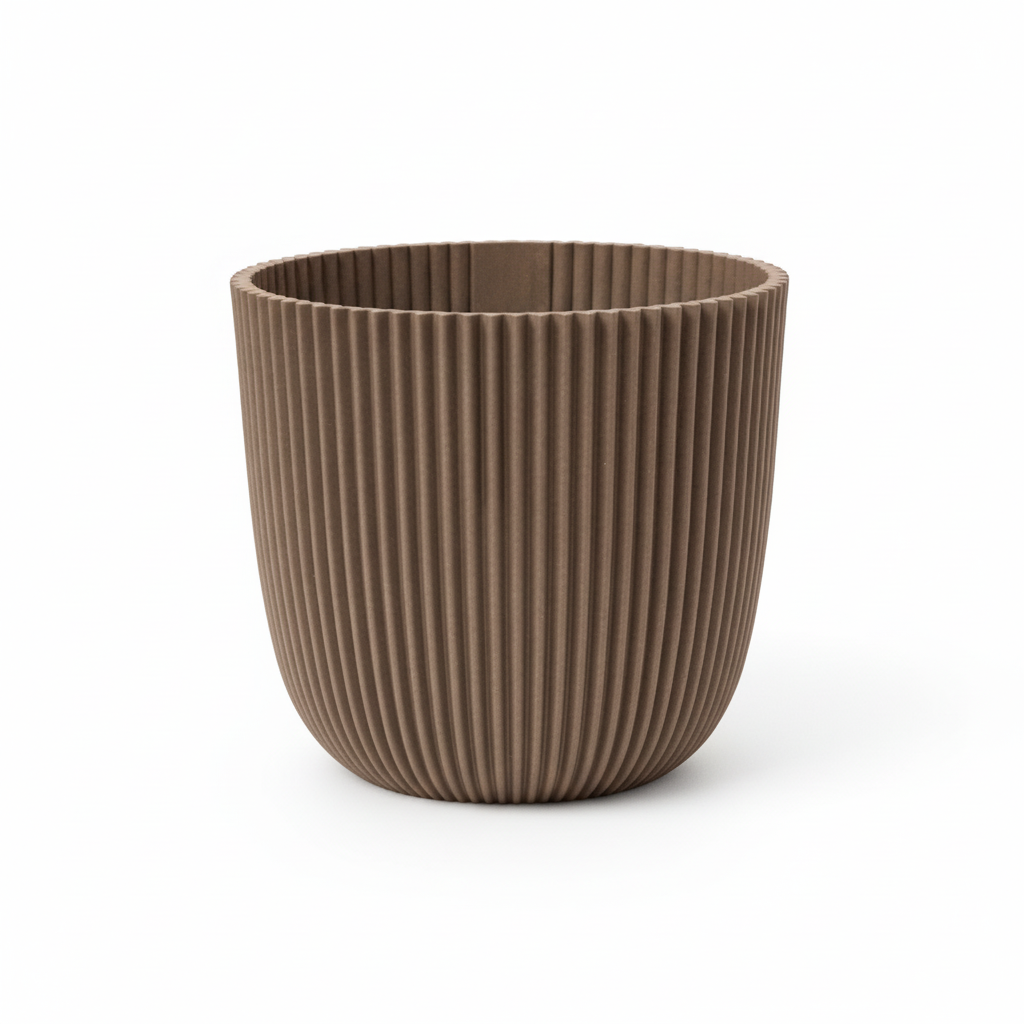 Capi Pot Nature Groove Made With Warm Taupe
