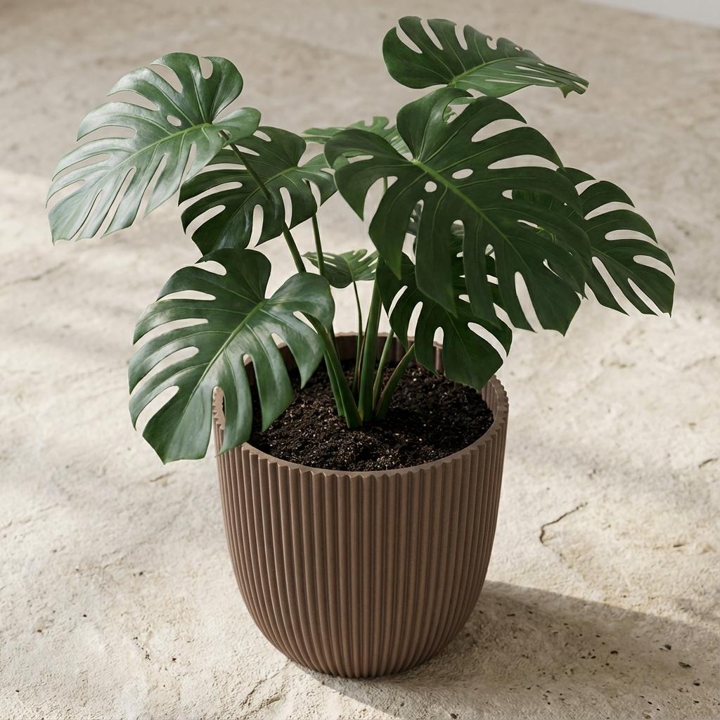 Capi Pot Nature Groove Made With Warm Taupe