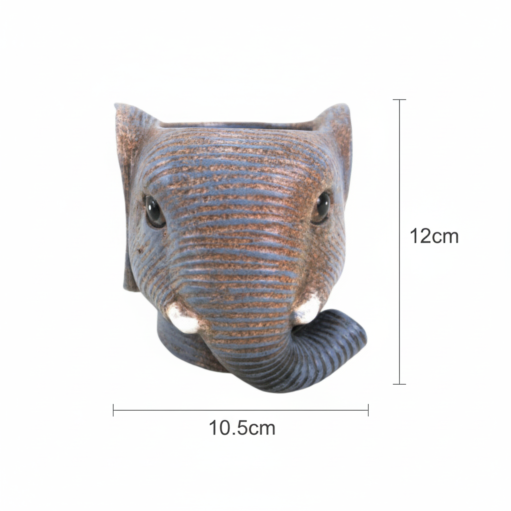 Planter Olifant D11/12X10Cm - Grijs