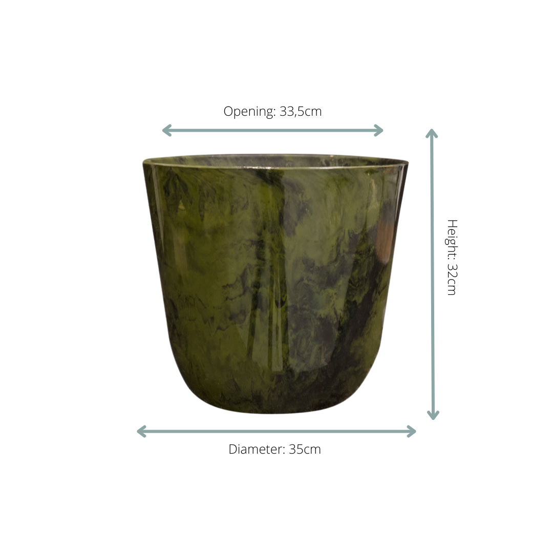 Pot Palermo Marble Groen D35 X H32