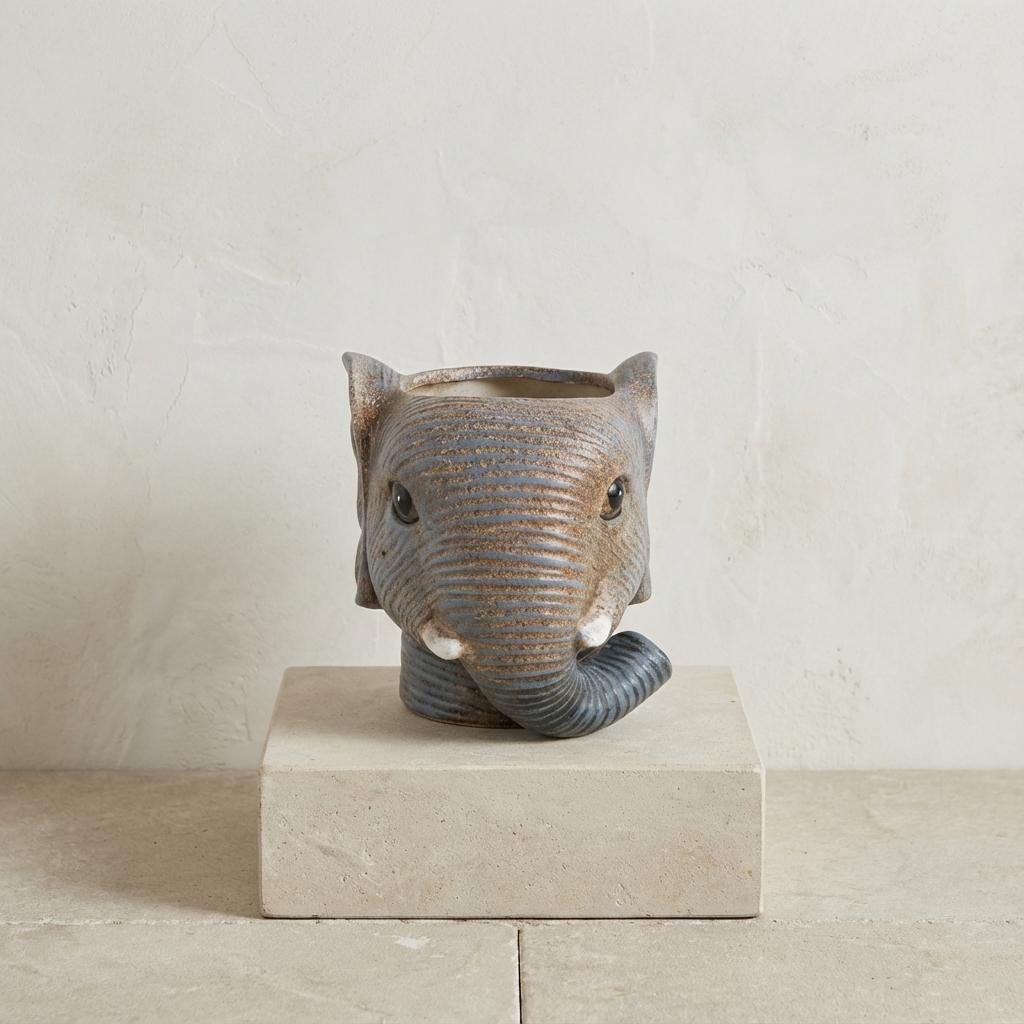 Planter Olifant D11/12X10Cm - Grijs