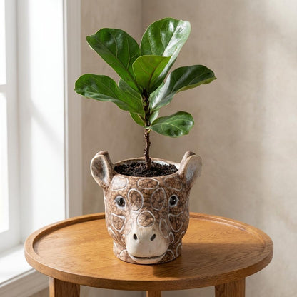 Planter Giraf D11/14X11Cm - Bruin
