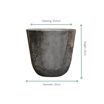 Pot Palermo Marble Grijs D35 X H32